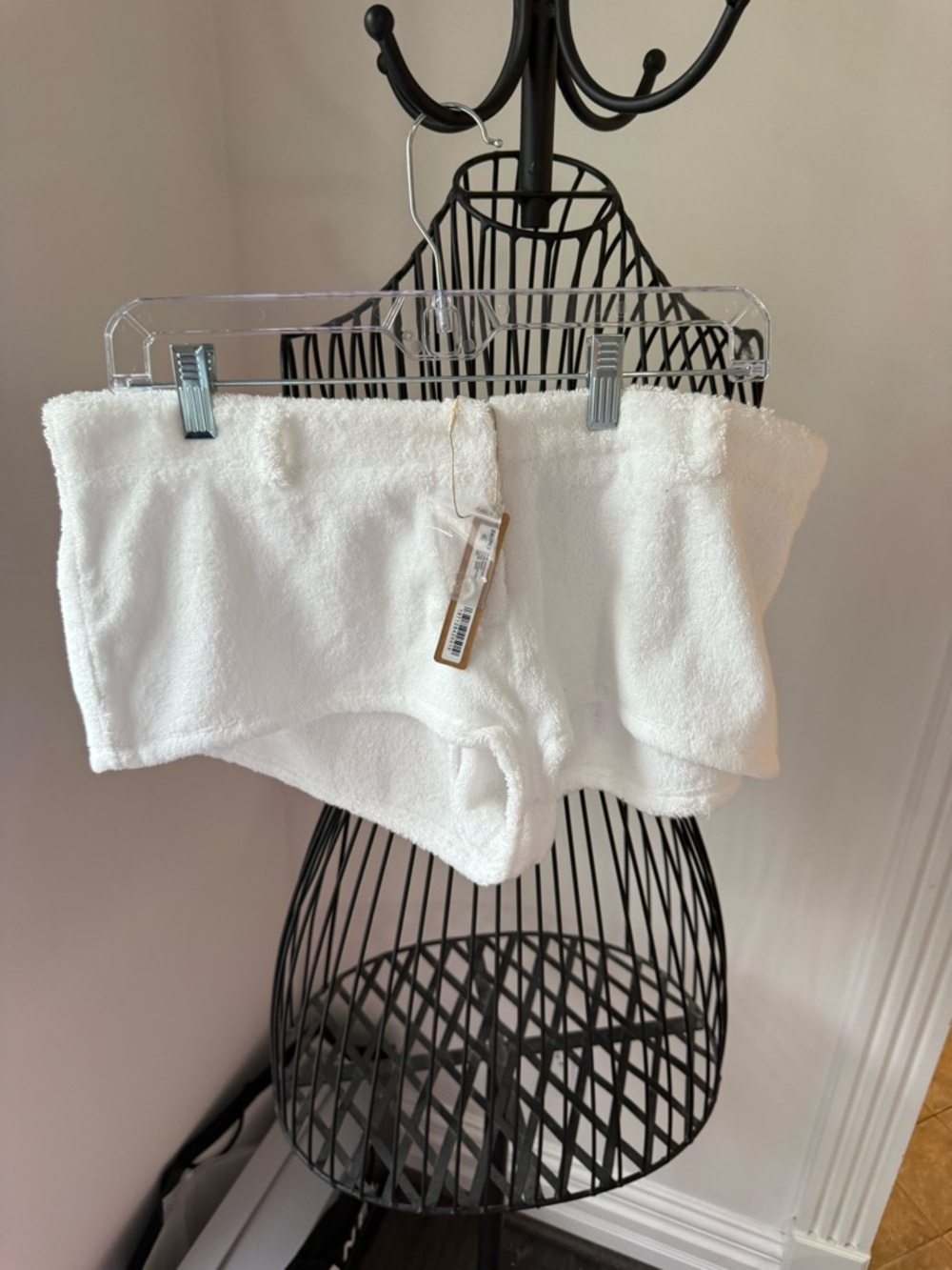 Skims white terry cover up shorts NWT